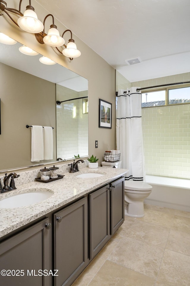 368 W Sacaton Canyon Dr, Oro Valley, AZ 85755 - bathroom featuring double vanity and shower / tub combo