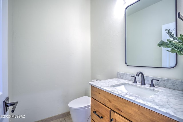 218 W Milbrae Springs Dr, Oro Valley, AZ 85755 - bathroom with vanity, toilet, and tile patterned floors