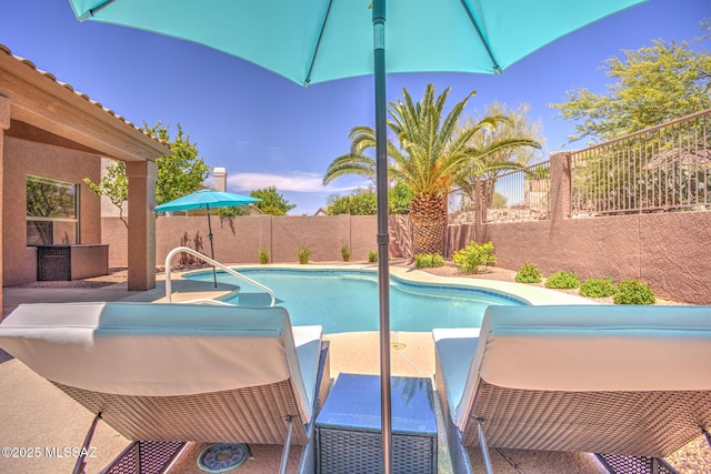 218 W Milbrae Springs Dr, Oro Valley, AZ 85755 - view of pool featuring a fenced backyard and a patio
