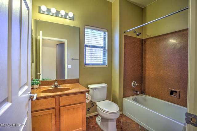 11113 N Rams Horn Trl N, Oro Valley, AZ 85737 - full bath featuring toilet, bathtub / shower combination, vanity, and tile patterned flooring