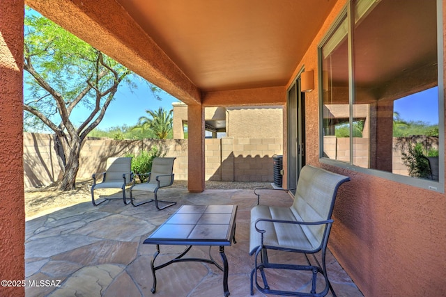 11113 N Rams Horn Trl N, Oro Valley, AZ 85737 - fenced backyard with a patio area