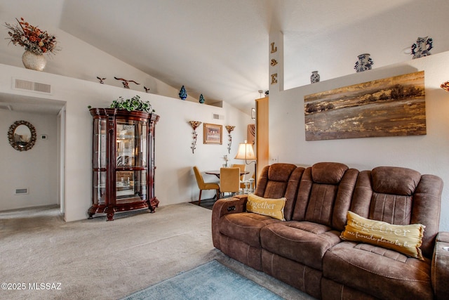 10095 E Autumnwind Pl, Tucson, AZ 85730 - living area with carpet floors and lofted ceiling