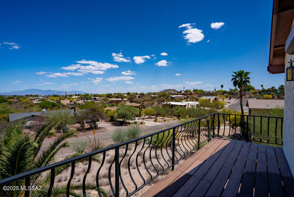 1861 N Camino Claveles, Tucson, AZ 85745 - wooden terrace with a mountain view
