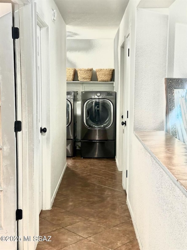 3756 W Exton Ln, Tucson, AZ 85746 - washroom with washer and clothes dryer and tile patterned flooring