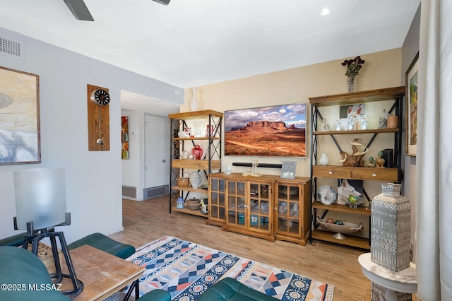 210 S Abrego Dr, Green Valley, AZ 85614 - living area featuring wood finished floors and a ceiling fan