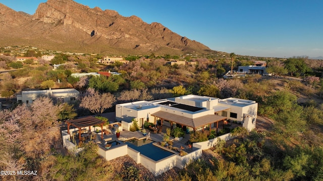 9971 N Desert Sky Rd, Oro Valley, AZ 85737 - view from above of property featuring mountains