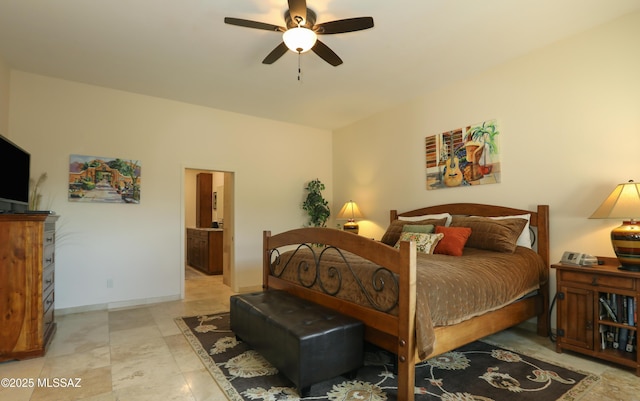 9971 N Desert Sky Rd, Oro Valley, AZ 85737 - bedroom featuring ensuite bathroom and ceiling fan