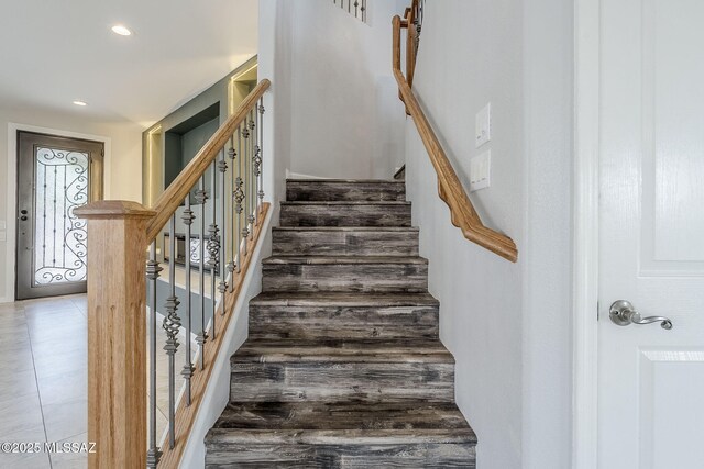 3526 E Farrier Dr, Tucson, AZ 85739 - staircase with recessed lighting
