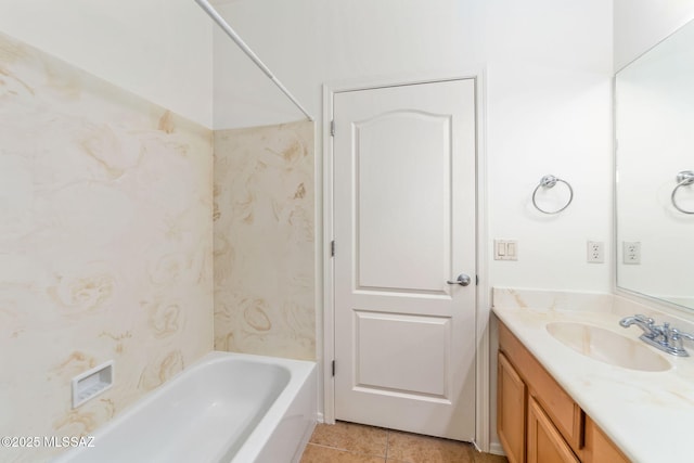 11874 N Verismo Dr, Tucson, AZ 85737 - bathroom featuring vanity, a bathtub, and tile patterned flooring
