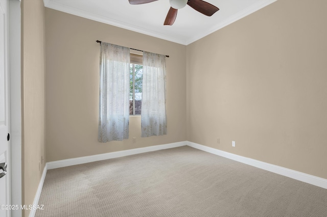 1808 W Quartz Rock Pl, Tucson, AZ 85737 - empty room featuring carpet flooring, ceiling fan, crown molding, and baseboards