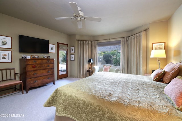 7020 N Chaparral Ave, Tucson, AZ 85718 - bedroom with carpet, ceiling fan, and access to outside