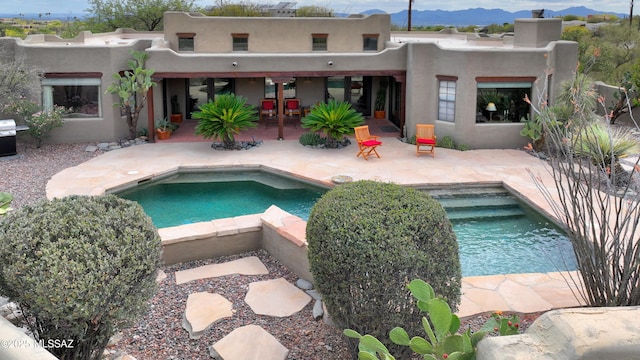 7020 N Chaparral Ave, Tucson, AZ 85718 - outdoor pool featuring a mountain view and a patio