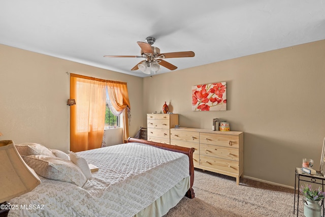 4760 W Tumacacori Dr, Amado, AZ 85645 - bedroom featuring light carpet, ceiling fan, and baseboards