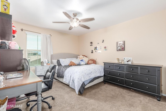 14247 E Axle Dr, Vail, AZ 85641 - bedroom featuring light colored carpet, a desk, and ceiling fan
