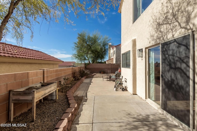 681 W Mountain Ridge Dr, Oro Valley, AZ 85737 - fenced backyard featuring a patio area and a vegetable garden