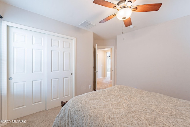 10487 S Cutting Horse Dr, Vail, AZ 85641 - bedroom featuring carpet floors, a closet, and ceiling fan
