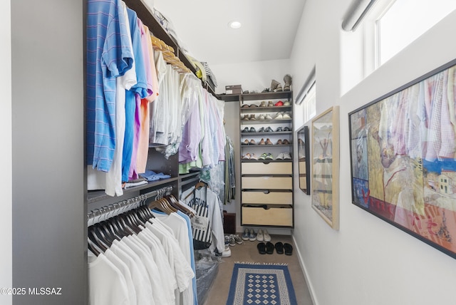 view of walk in closet