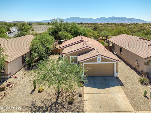 12356 N Globe Mallow Pl, Marana, AZ 85658 - view from above of property with a mountain backdrop