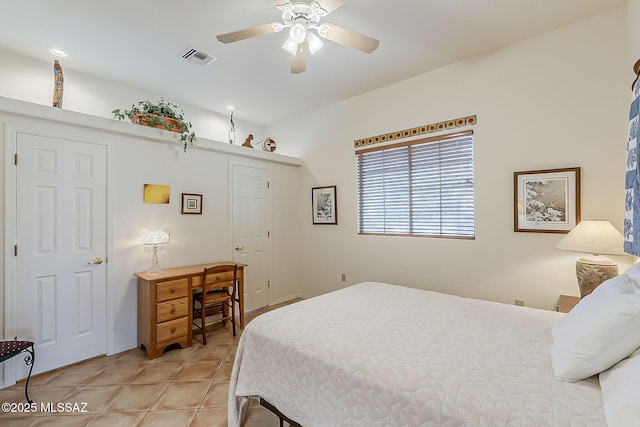 4043 S Golden Lynx Rd, Green Valley, AZ 85614 - bedroom featuring light tile patterned floors and ceiling fan