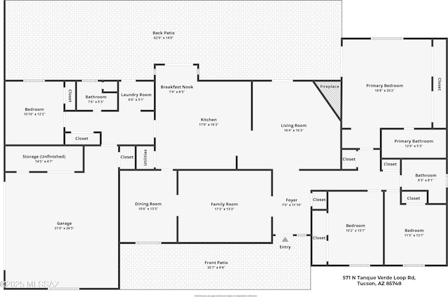 571 N Tanque Verde Loop Rd, Tucson, AZ 85748 - view of floor plan / room layout