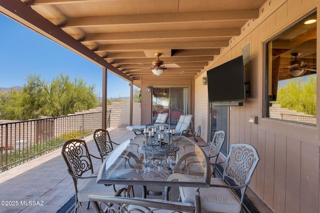 571 N Tanque Verde Loop Rd, Tucson, AZ 85748 - view of patio / terrace featuring a ceiling fan and outdoor dining area