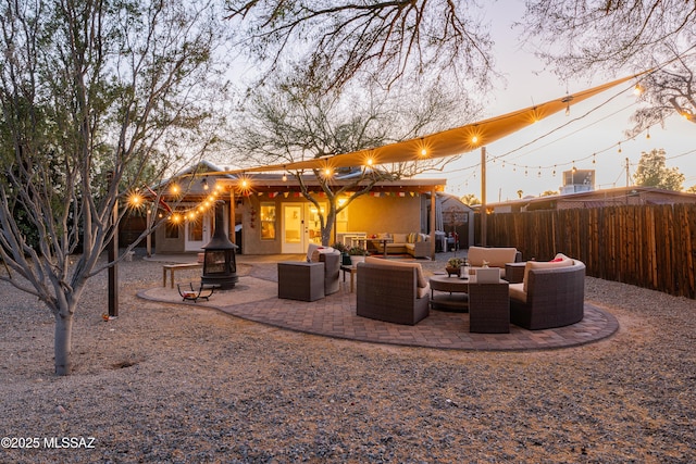 2120 N Fair Oaks Ave, Tucson, AZ 85712 - fenced backyard featuring an outdoor living space and a patio