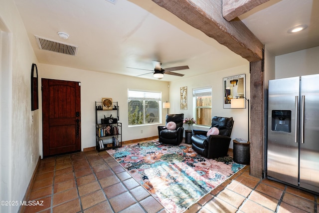 2120 N Fair Oaks Ave, Tucson, AZ 85712 - sitting room with a ceiling fan and baseboards