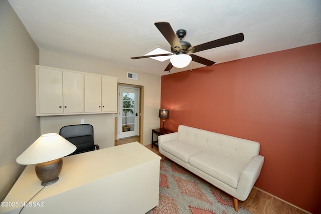 980 W Camino Sagasta, Green Valley, AZ 85622 - home office with wood finished floors and a ceiling fan