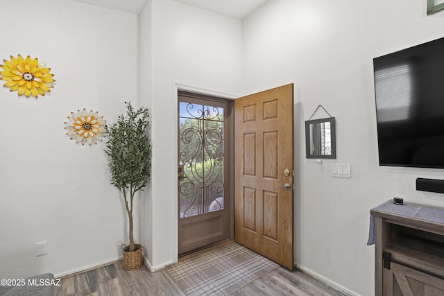 519 W Silvertip Rd, Tucson, AZ 85737 - foyer featuring baseboards, light wood-style floors, and a high ceiling