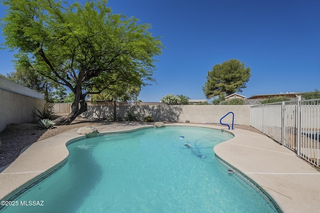 view of pool featuring a fenced backyard