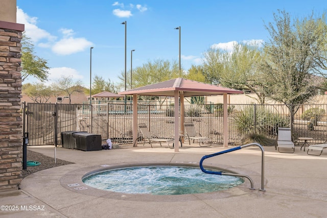 472 W Calle Sedillo, Sahuarita, AZ 85629 - view of pool with fence, a hot tub, and a gazebo