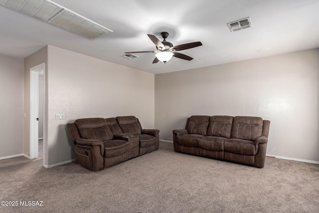 21185 E Reunion Rd, Red Rock, AZ 85145 - living area featuring a ceiling fan, carpet flooring, and baseboards