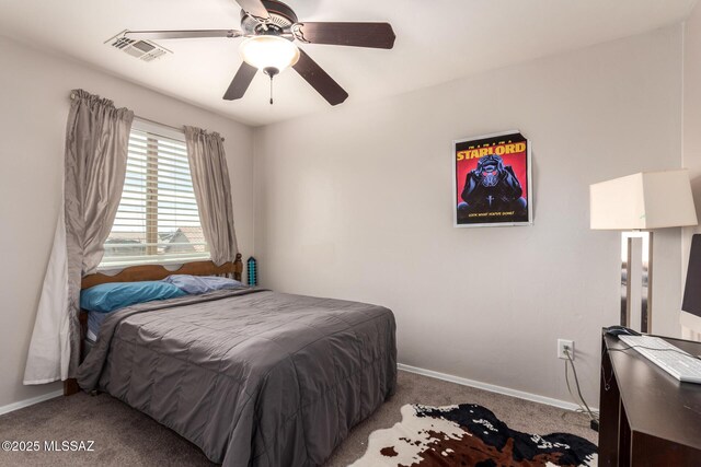 21185 E Reunion Rd, Red Rock, AZ 85145 - bedroom with carpet floors, baseboards, and ceiling fan