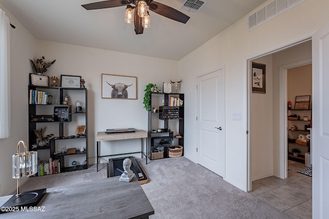 11267 S Weismann Dr, Vail, AZ 85641 - office area featuring ceiling fan and carpet floors