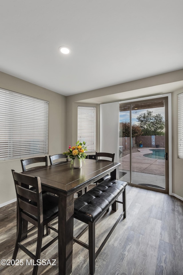 10676 S Miramar Canyon Pass, Vail, AZ 85641 - dining room with wood finished floors, baseboards, and recessed lighting