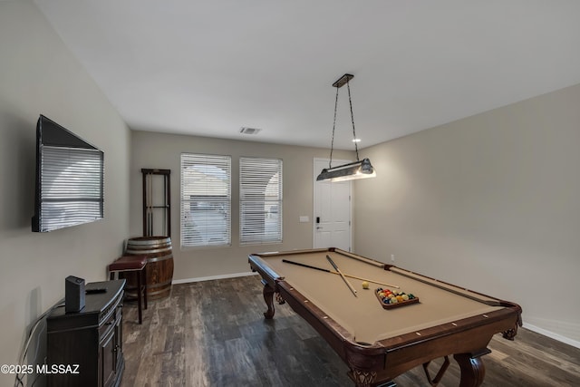 10676 S Miramar Canyon Pass, Vail, AZ 85641 - recreation room featuring billiards, dark wood-style flooring, and baseboards