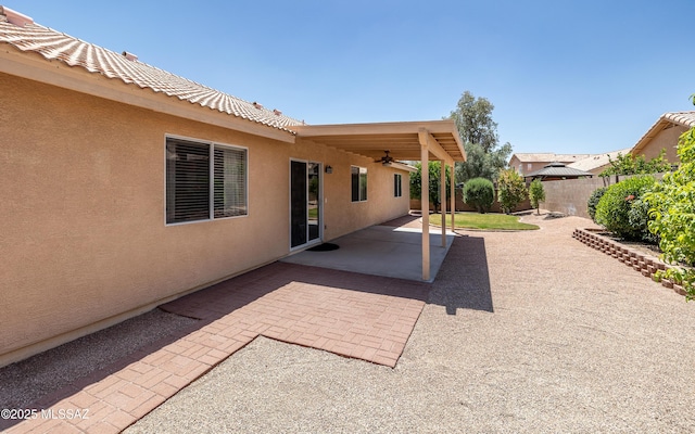 9664 E Paseo, San Rosendo, Tucson, AZ 85747 - fenced backyard featuring ceiling fan and a patio area