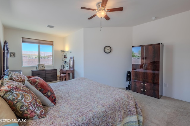 1104 W Pastora Peak Dr, Green Valley, AZ 85614 - carpeted bedroom featuring a ceiling fan