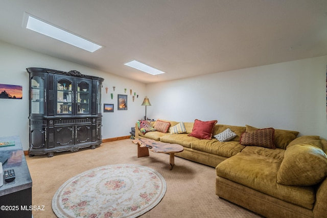 2621 W Rapallo Way, Tucson, AZ 85741 - living room with a skylight, vaulted ceiling, and carpet flooring