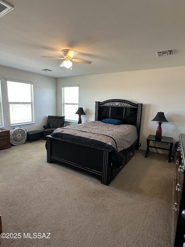 1027 E Madera Grove Ln, Sahuarita, AZ 85629 - carpeted bedroom featuring multiple windows and ceiling fan
