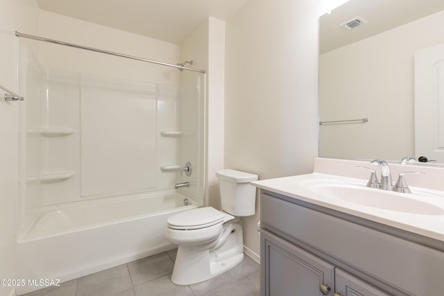 1126 E Cairn St, Tucson, AZ 85719 - full bath featuring tile patterned floors, toilet, vanity, baseboards, and shower / bath combination
