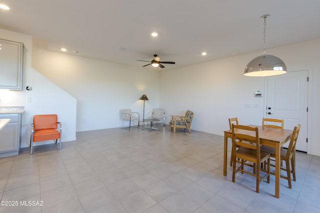 1126 E Cairn St, Tucson, AZ 85719 - dining room featuring recessed lighting and a ceiling fan