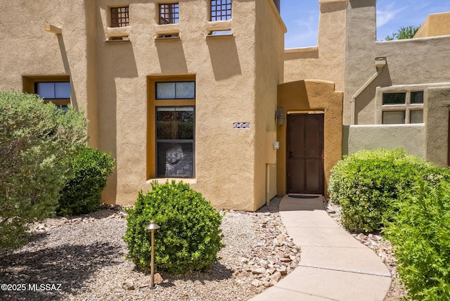 110 Post Way, Tubac, AZ 85646 - property entrance with stucco siding