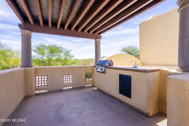 110 Post Way, Tubac, AZ 85646 - view of patio featuring a grill and an outdoor kitchen
