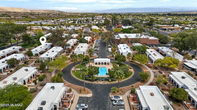 135 S Paseo Quinta Unit D, Green Valley, AZ 85614 - aerial view of a mountainous background and a pool