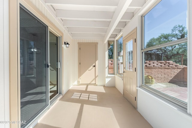 1200 S Alpine Cir, Green Valley, AZ 85614 - unfurnished sunroom with beamed ceiling