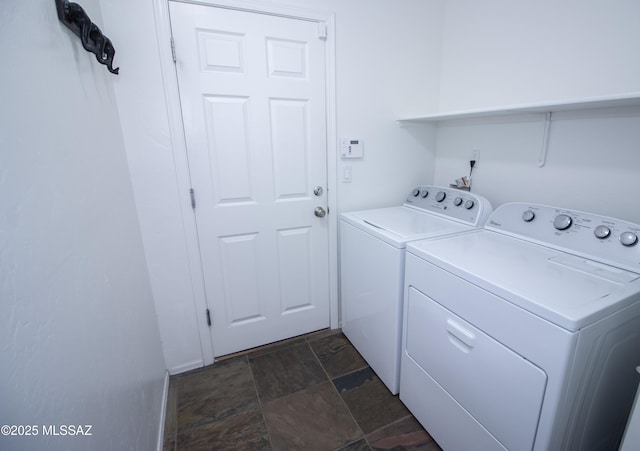4416 N Saddle View Dr, Tucson, AZ 85750 - washroom with independent washer and dryer and stone finish floors