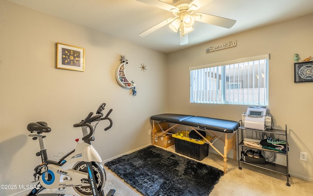 13570 E Hampden Green Way, Vail, AZ 85641 - miscellaneous room with a ceiling fan, carpet, and baseboards
