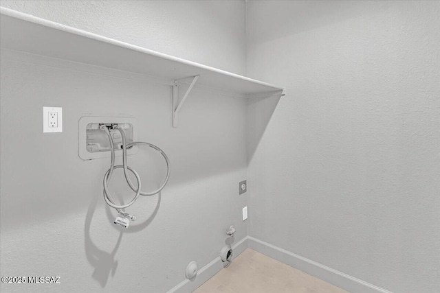 8046 S New Abbey Dr, Tucson, AZ 85747 - laundry room featuring hookup for a gas dryer, washer hookup, baseboards, and hookup for an electric dryer