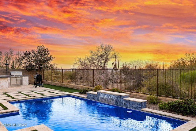 7106 W Foothills Acacia Pl, Marana, AZ 85658 - view of swimming pool with a fenced backyard and a patio